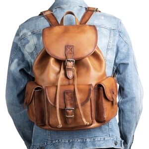 Vintage Handmade Genuine Leather Backpack